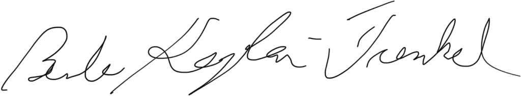 Dr. Barbi Kaplan-Frenkel signature
