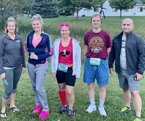Dr. Edgard Badine with Dr. Tony Jaslowski and running team